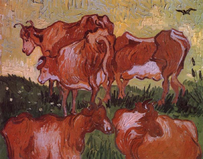 Vincent Van Gogh Cows (nn04) china oil painting image